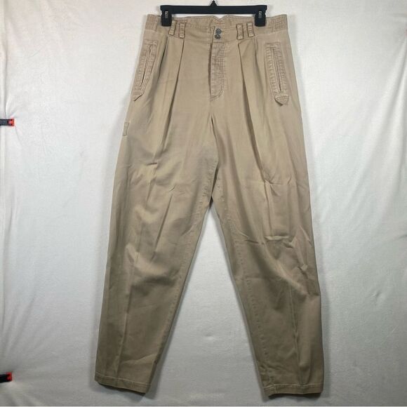 Vintage Chaus Sport High Waisted Pleated Front Tapered Leg Pants Size 8 - Picture 1 of 13